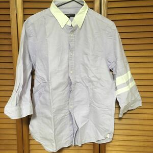  United Arrows view ti and Youth beauty&youth 7 minute sleeve shirt purple men's shirt slim L size 