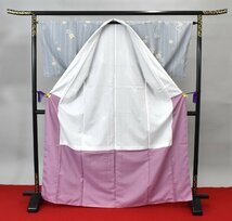 【桜庭呉服店】小紋 着物 花 縞模様 縞帳 可愛い 身丈162.5cm 裄丈65.5cm　★ kb-2650_画像7