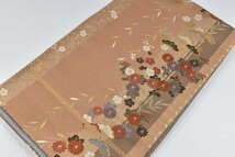 袋名古屋帯 六通柄 松 菊 葉 金糸 刺繍 おしゃれ 帯丈418cm ★桜庭呉服店 ne-790_画像2