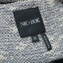 【新品定価＄208！】NIC+ZOE★エレガントなラメ感♪コットン ツイード調 ジャケット 春秋 白×青系 大きいサイズUS2X z898_画像6