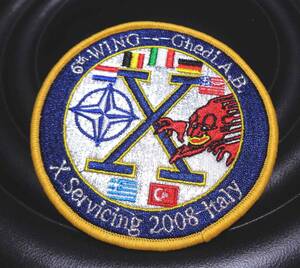 黄紺銀（円型）激シブ◆新品Exercise 6th WING - Ghedi A.B. X Servicing 2008 Italy　NATO　イタリアITALY　 刺繍ワッペン◆ミリタリー