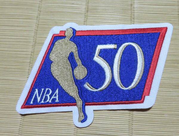 青赤■新品NBA　50周年記念　50th Anniversary Logo Patch (1996-97)刺繍ワッペン（パッチ）◆バスケットボール◎アメリカ　　スポーツ◆◇