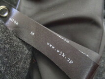 wjk FINE WOOL MIL-DOWN レザー　エルボーパッチ　フード　ダウン　ジャケット　M_画像4