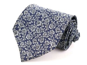  Balenciaga floral print total pattern silk made in Japan brand necktie men's navy series BALENCIAGA