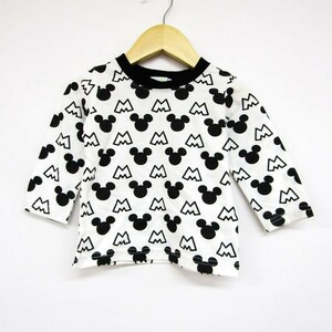  Disney Mickey Mouse pattern long sleeve T shirt cut and sewn for boy 80 size black white baby child clothes DISNEY