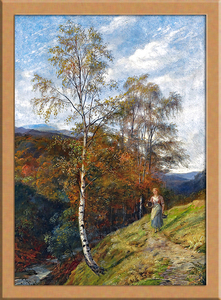 山道の風景画 A4 スコットランド, 絵画, 油彩, 自然、風景画