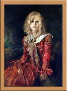 少女の肖像画 A4 ドイツ, 絵画, 油彩, 人物画