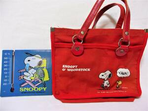  Showa Retro подлинная вещь * Snoopy орнамент датчик температуры +zk земля красный ручная сумка сумка 2 шт. комплект 