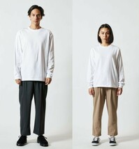 長袖 Tシャツ XXL アッシュ ロンT 厚手 特厚 6.2オンス 綿100 無地T 無地 袖リブ 定番 カットソー ロンティー 着画有 A2056 2XL 3L 灰 灰色_画像8