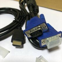 未使用品ミニD-sub15pin VGAケーブル1.5メートル+ HDMIケーブル1.5メ-トル（液晶テレビ、コンピュータ、モニターの接続用）セットSHA895_画像2