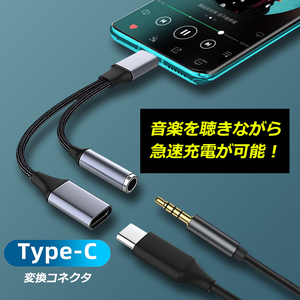 USB Type C - 3.5mm earphone charger adaptor 2-in-1 USB C - audio Jack high speed charge sudden speed charge 