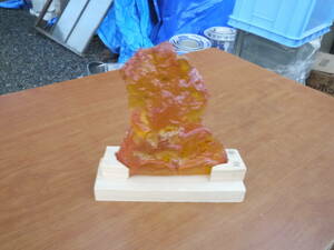 [H21219] amber raw ore appreciation stone 195g [W10.5xD3.5xH12cm]