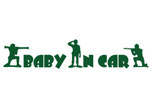 ★☆★ グリーンアーミーメン ドライブサイン baby ベビー ベビーインカー カッティングステッカー (c_r)♪