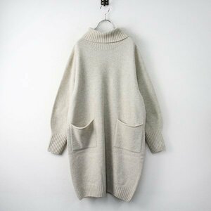 2021AW IENA イエナ ウールカシミヤ ハイネックチュニックプルオーバー /ベージュ トップス ニット【2400013168861】