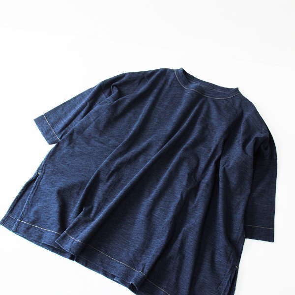 11060円 45R リネンのビックTシャツ☆インディゴ Tシャツ/カットソー 