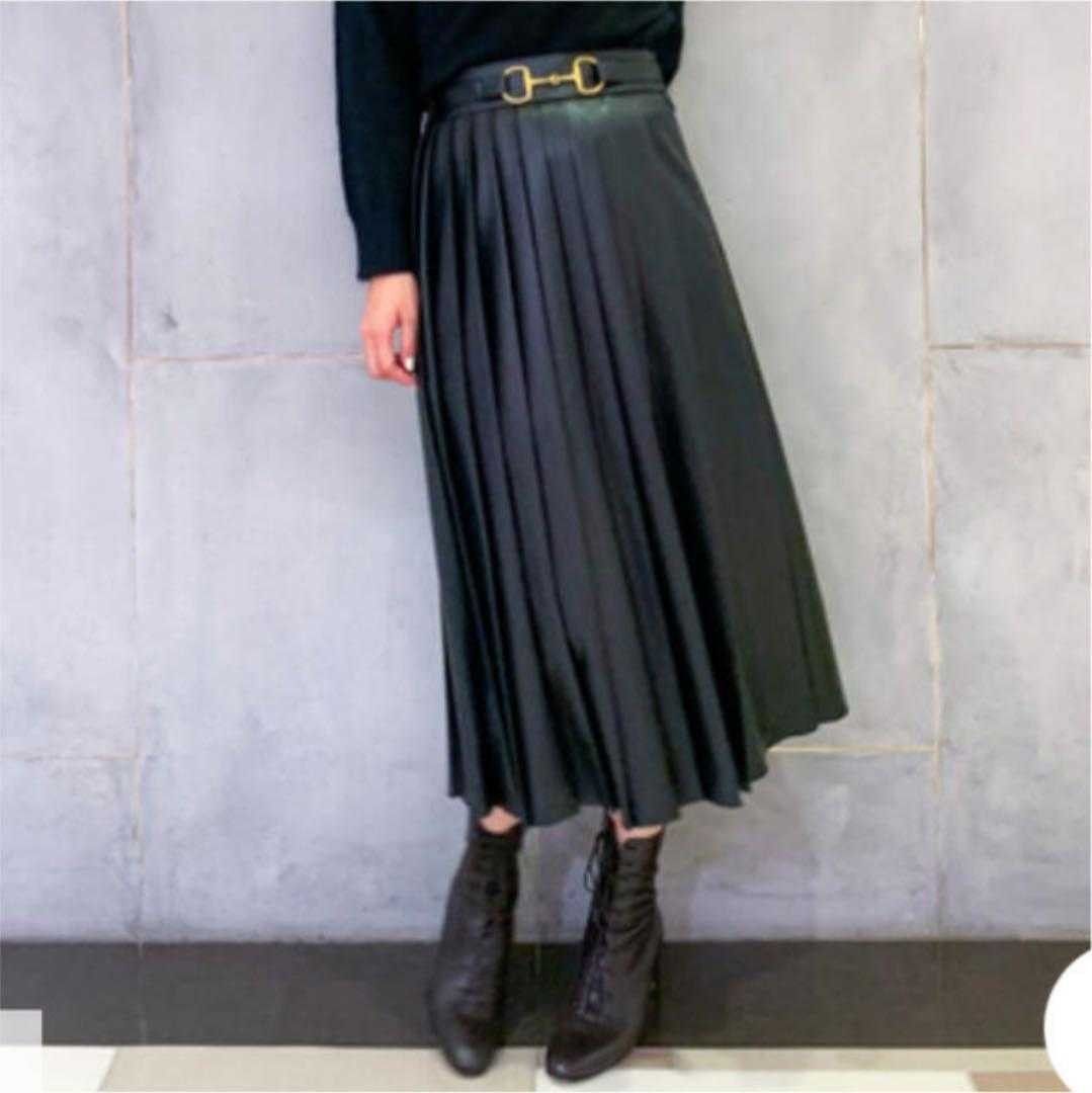プリーツスカート フェイクレザー -ミニの新品・未使用品・中古品