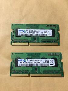 SAMSUNG 2枚セット PC3-10600S/DDR3-1333 204Pin DDR3 4GB(2GB x2) 動作品
