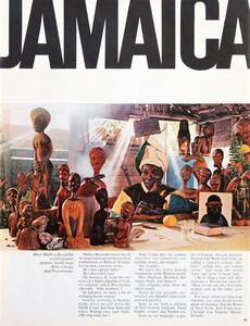 JAMAICA ジャマイカ 木彫り ツーリストボード 広告 1960年代 欧米 雑誌広告 ビンテージ ポスター風 インテリア LIFE アメリカ