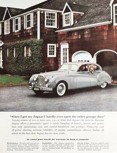 Jaguar ジャガー クラシックカー 広告 1950年代 欧米 雑誌広告 ビンテージ アドバタイジング ポスター風 インテリア フレーム用 アメリカ