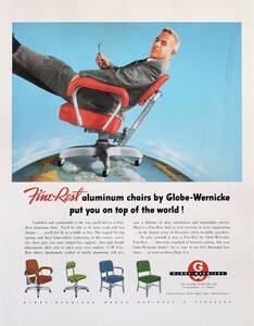 GLOBE-WERNICKE グローブウェルニッケ 広告 1950年代 欧米 雑誌広告 ビンテージ アドバタイジング ポスター風 アメリカ