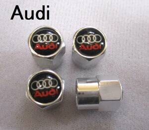 【新品・即決】 アウディ Audi エアバルブ キャップ シルバー ４個セット ホイールタイヤ 