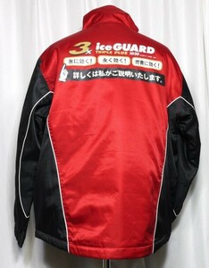 ☆美品 ヨコハマタイヤ YOKOHAMA iceGUARD ロゴ メンズ 中綿入ジャケット Lサイズ オンワード製造 レッドに ブラック