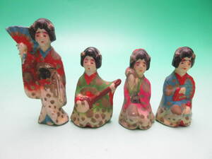 A 368 ☆ 時代物 豆土人形 芸者 泥人形 検) 郷土玩具 民芸品 ビンテージ アンティーク 江戸時代 江戸期 明治時代 明治期 大正期