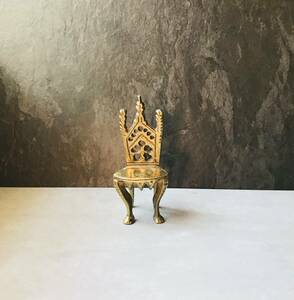  England antique miniature brass doll house chair collection 