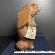 [ER281] 信楽焼 狸 たぬき 瞳がハート 置物 徳利に通い帳 高さ約46cm 招福開運 縁起物 八相縁起 骨董 インテリア 玄関_画像8