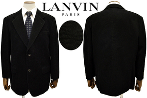 L-2086★LANVIN CLASSIQUE ランバン クラシック★秋冬 ブラック黒色 細畝コーデュロイ テーラードジャケット ブレザー ST48-55