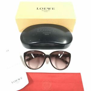 【ロエベ】本物 LOEWE サングラス アナグラム SLW810 カーキブラウン色系×グレージュ色系 メンズ レディース イタリア製 クロス ケース 箱