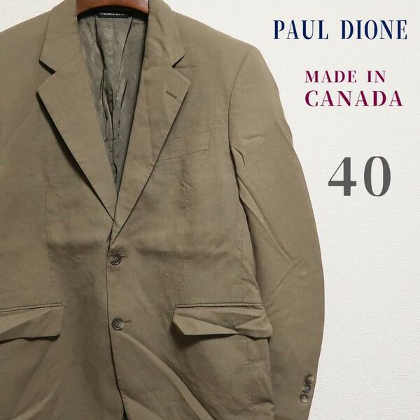 PAUL DIONE テーラードジャケット カナダ製 40 カーキ