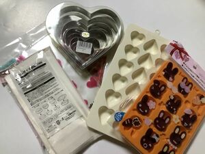シリコントレー プラスチックトレー チョコレート型 グラシン紙 / ハンドメイド お菓子作りに バレンタインデー