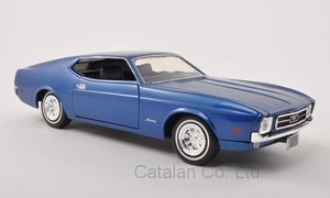 1/24 フォード ムスタング マスタング スポーツルーフ 青 ブルー Ford Mustang Sportsroof metalic blue 1971 1:24 Motormax 梱包サイズ80