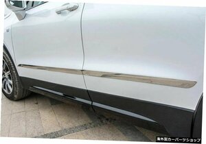 キャデラックXT420182019 2020スチールクローム4ピースサイドドアボディボトムカバートリム車の改造自動車部品 For Cadillac XT4 2018 201