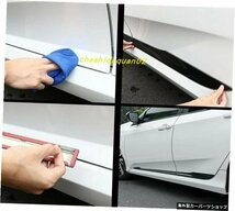 ホンダシビック2016-2019車改造用カーボンファイバーカードアボディサイドモールディングカバートリム Carbon Fiber Car Door Body Side M_画像5