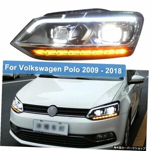 フォルクスワーゲンポロ用VWポロヘッドランプ用カースタイリングLEDヘッドライト2009?2014 2015 2016 2017 2018 LED DRLムービングターン