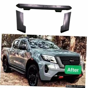 日産ナバラNP3002021+オフロード4x4アクセサリー用ABSマットブラックグリルデコレーションスチップフィット ABS Matte Black Grille Decor