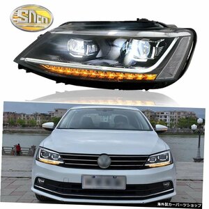 SNCNチューニングカーヘッドライトVWジェッタMK62012-2018ヘッドライトLEDDRLランニングライトすべてのledFogライトエンジェルアイオート