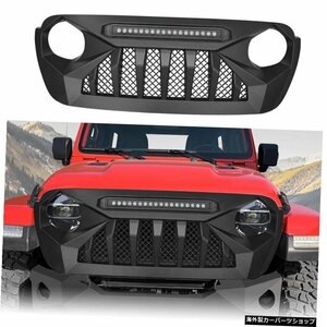 CAR FRONT GRILLE OFF ROAD 4X4 RACING GRILLS WITH LED LIGHT BAR FIT FOR JEEP WRANGLER JL＆GLADIATOR JT 2018 2019 2021 2022 CAR FR