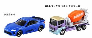 タカラトミー 株主優待 2018年 平成に貢献したスポーツカーと働く自動車「トミカ」2台セット トヨタ86 ミキサー車 非売品 新品 未開封