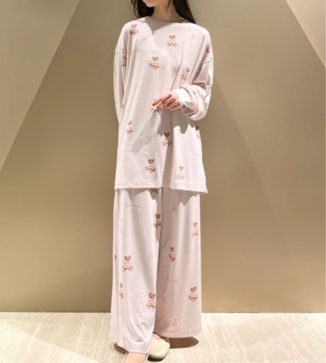 新品】ジェラートピケ あつ森 キャラクター柄シャツ&ロングパンツ RED-