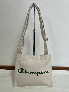 【極美品】ACE製 Champion チャンピオン 帆布ショルダーバッグ サコッシュ 生成り 激安 送料185円可！