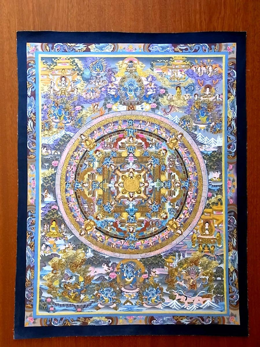 Buddhistische Kunst, Esoterisches Mandala, Mandala der Buddha-Geschichte, Miniaturmalerei, Original handgemaltes Gemälde, Malerei, Japanische Malerei, Person, Bodhisattva