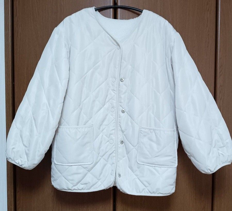 K Gauze# ドット 水玉 コート ロング キルティング リバーシブル | en