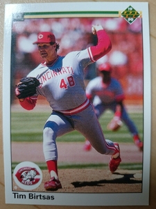 ★来日外国人 バートサス ヤクルト スワローズ TIM BIRTSAS UPPER DECK 1990 #137 MLB メジャーリーグ CINCINNATI REDS レッズ UD ティム