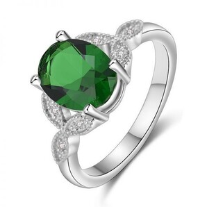 ▼極上逸品▼※最高級※エメラルドダイヤモンド・指輪リング#1.8ct#【刻印有】▼プラチナ仕上▼の画像1