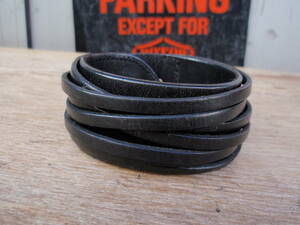  made in Japan METAL CRAFT( metal craft ) black leather. bangle 