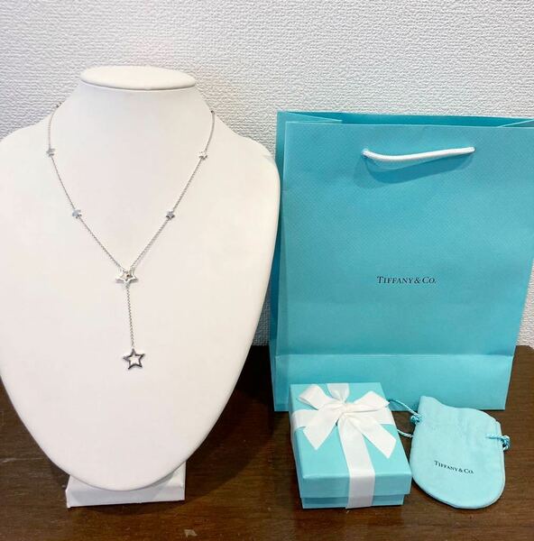 新品 正規品 ティファニー tiffany&co ネックレス　シルバー ケース巾着紙袋リボン 箱　プレゼントTIFFANY&Co スターラリアット　スター