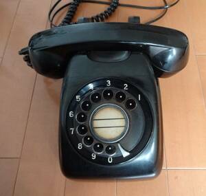 # telephone call possibility # Showa Retro black telephone dial type 600-A telephone machine antique 